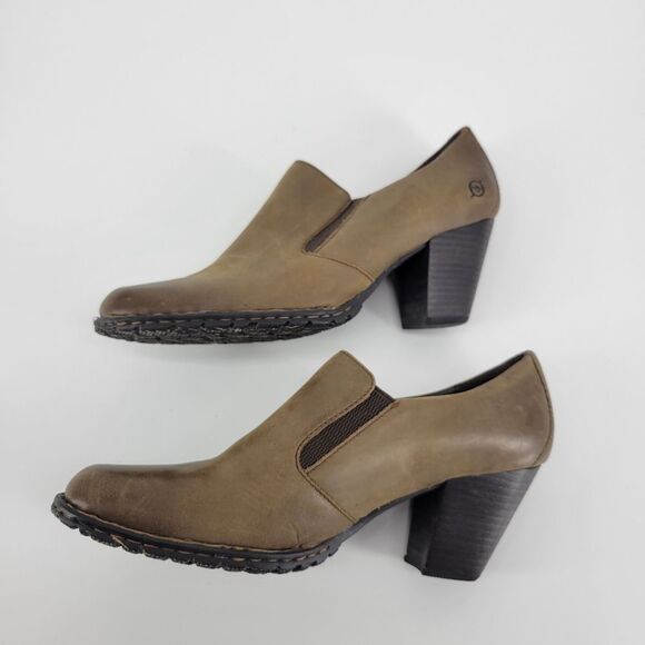 Born mules clogs brown tan leather heel 9 womens shoetie - Picture 3 of 11
